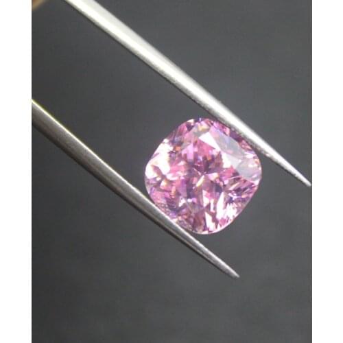 Square shape cushion brilliant cut light pink cubic zirconia stone beads CZ stones for jewelry making DIY