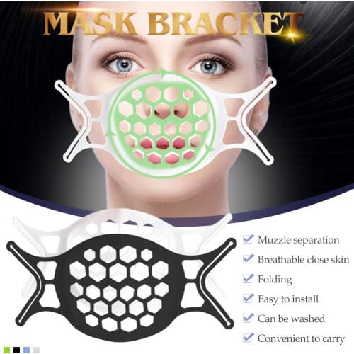 3D Mouth Mask Support Breathing Assist Mask Inner Cushion Bracket Food Grade Silicone Mask Holder Breathable Valve Fashion Mask