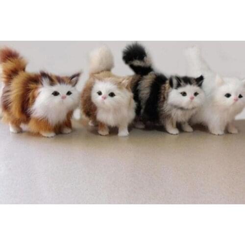Simulation Animal Model Stuffed Plush Soft Cat Toys Handmade Electric Sounding Cute Lovely Toys Kids Children Birthday Gifts