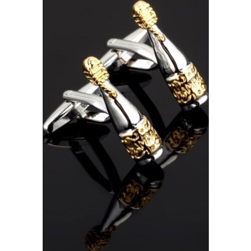 Fashion High quality Cufflink Red wine bottle shape cuff links Popular new Business men brand French shirt cufflinks
