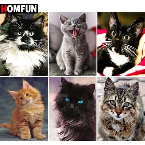 HOMFUN 3D Diamond Painting "Cat landscape" DIY Full Rhinestones Drill Cross-stitch Kits Square Round Diamond Embroidery