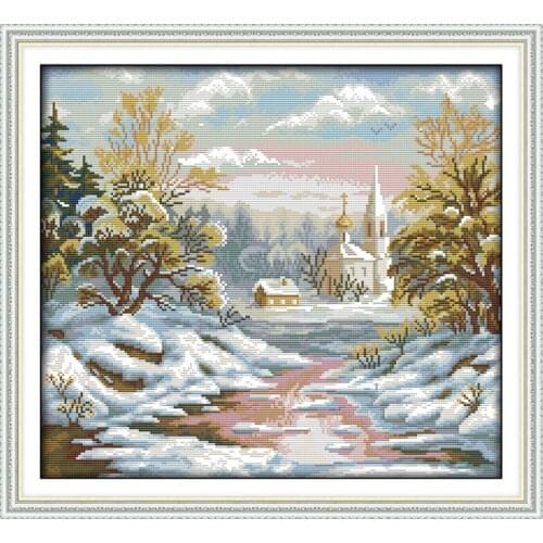 11/14/18/16/22/25/28ct The early frost scenery counted kit Chinese wholesale Cross Stitch embroidery needlework Sets home decor