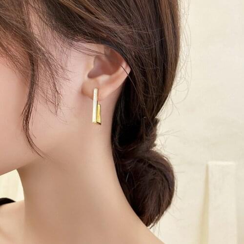 2020 New Fashion Womens Earrings Simple Delicate Geometry Trapezoid Metal Earrings For Women Party Girl Jewelry Gifts Wholesale