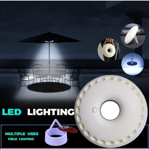 New generation brightest 24 led round shape multi-function outdoor umbrell light pole lamp camping lanterns