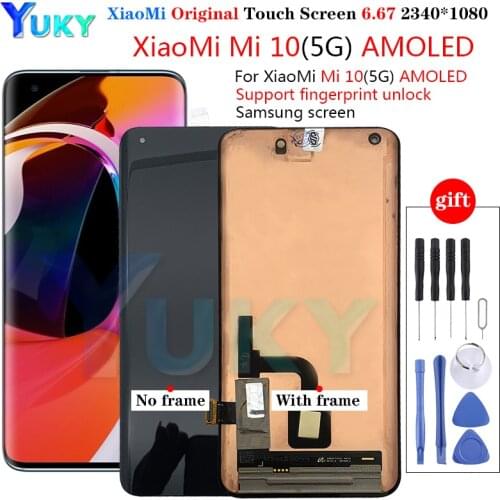 Original For Xiaomi MI 10 5G Mi10 LCD Display Touch Screen Digitizer Assembly Replacement For Xiaomi mi10 Display