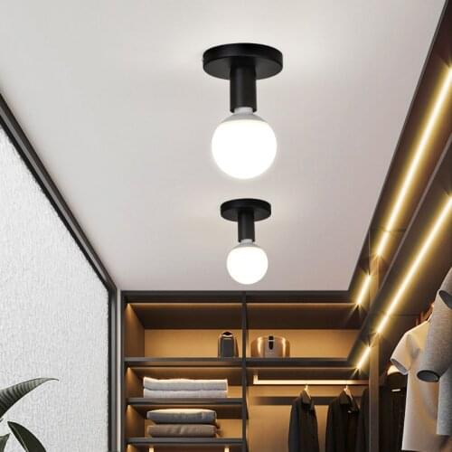 Pendant Light Fitting Ceiling Mounted Lamp Shade for Hallway Living Bedroom Restaurant Simple Black Silver E27 Wall Ceiling Lamp