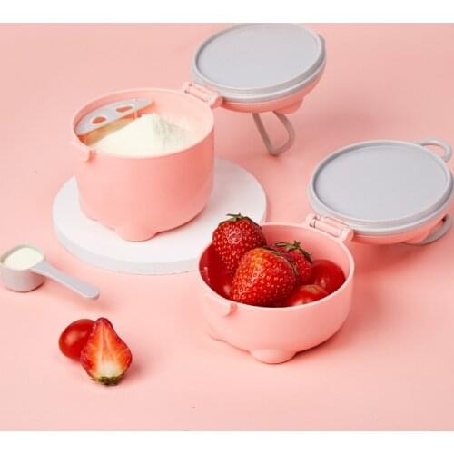 Portable Baby Milk Powder Box Pig Style Food Storage Box Infant Essential Cereal Toddle Snacks Container Baby Feeding Supplies