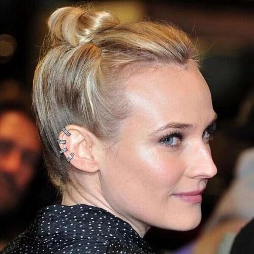 HIBRIDE Luxury Design Clear AAA Cubic Zircon Earring Geometric Shape Ear Cuff Women Clip Earrings Party Accessories Bijoux E-730