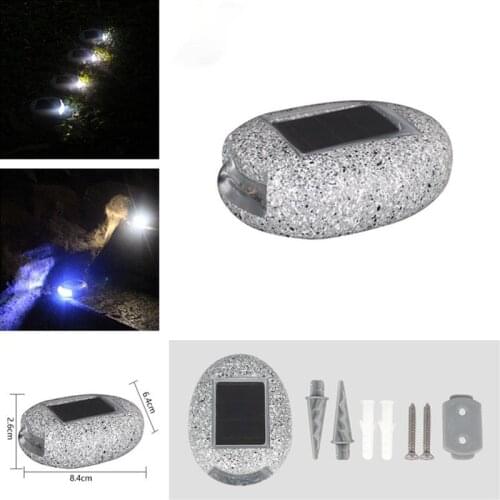 Solar-Powered Resin Stone Shape Pin Lamp Outdoor Waterproof Yard Garden Light Decoration