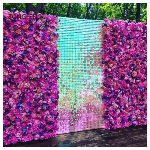 TONGFENG Mixcolor 10pcs/lot Artificial silk rose peony 3D flower wall panel wedding backdrop decoration flower runner wedding