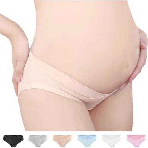 Soft Cotton Belly Support Panties for Pregnant Women Maternity Underwear Breathable V-Shaped Low Waist Panty size M L XL XXL
