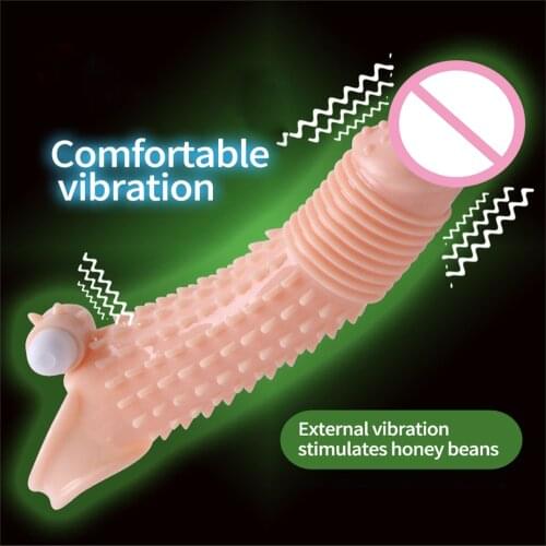 Adult Penis Extender Enlargement Reusable Condom Penis Sleeve Sex Toys For Men Extension Cock Ring Delay Condom Couples Product