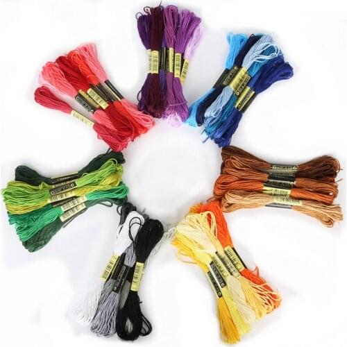 8 pieces/bag Approx 8m 8 Color Mixed Cotton Cross Stitch Embroidery Thread Similar To DMC Anchor Cross Stitch 8