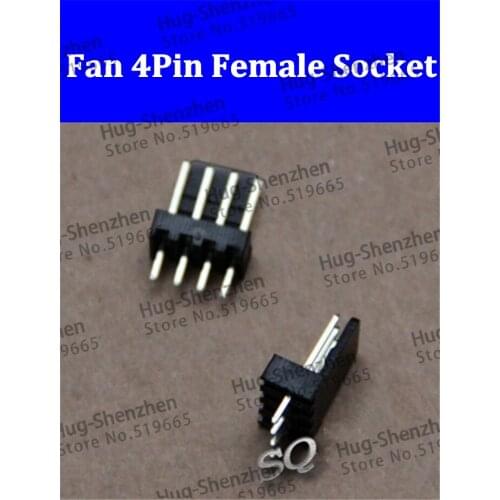 High quality 200pcs Black plastic shell fan 4p socket female connector for computer
