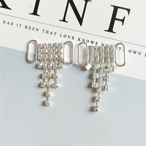 50pcs Full Chain Rhinestone Applique Buckle Button Accessory Wedding Dress Belt Shoes Bag Decor Embellishment Hairpin Hair Clip