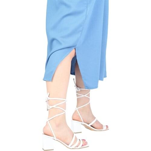 Womens Heeled Sandals White Black Skin And Lilac Color Stylish and Comfortable 2021 fashion