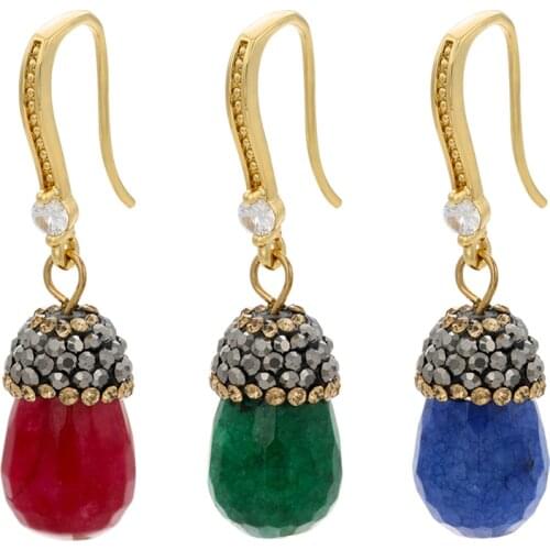 ZHUKOU NEW Vintage Dangle Earrings for Women Gold color DIY handmade mushroom drop earrings Fashion jewelry wholesale VE393