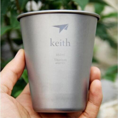 1Pcs 42g 350ml Titanium Water Drinking Coffee Beer Tea Cup Mug Tumbler Picnic