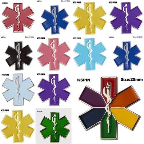 KSPIN Star of Life Nursing Ambulance Lapel Pin Badge Pin 300pcs a lot XY0160