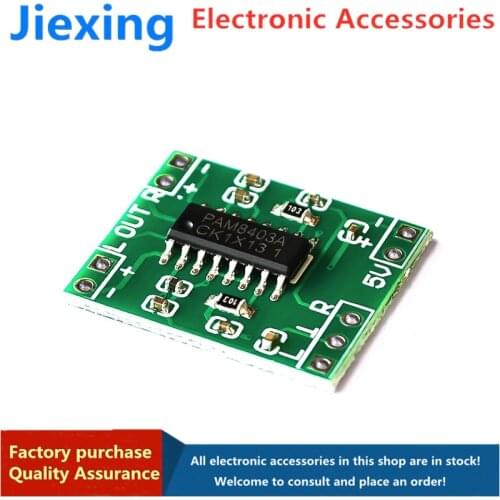 5 pieces of green board PAM8403 power amplifier board Class D 2x3w ultra-micro digital power amplifier board 2.5～5V USB power su