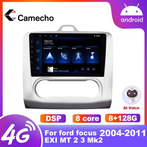 Camecho 2Din 9'' Android 9.1 Car Radio Multimedia Player With GPS Navigation WIFI Bluetooth FM For Ford Focus Exi MT 2004-2011