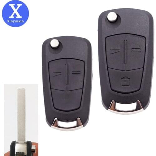 XINYUEXIN Key Fob Flip Car Key Shell Fit For Vauxhall Opel Corsa Astra Vectra Zafira 2 3Button Remote Folding Key Fob Case