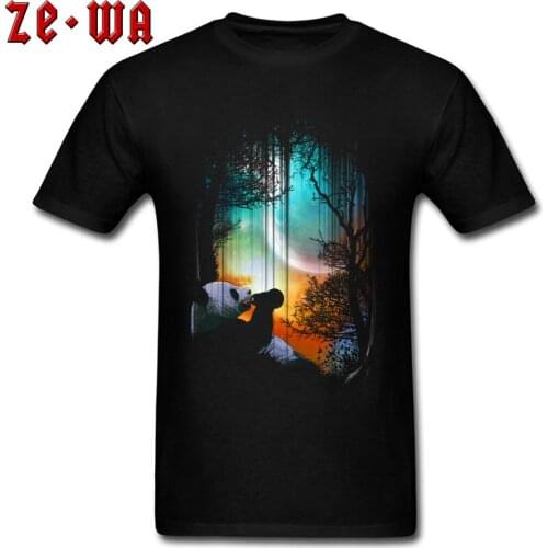 Hipster Tshirts Pure Cotton Fabric Fashion Luxury Tee Shirts Drunken Panda In Forest Funny T Shirts Custom Tops Tees Best Gift