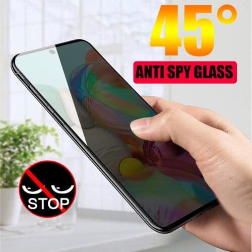 9D Full Curved Anti Spy Tempered Glass For Samsung Galaxy S20 Ultra S20+ A51 A71 A50 M30s A7 A9 2018 Privacy Screen Protector