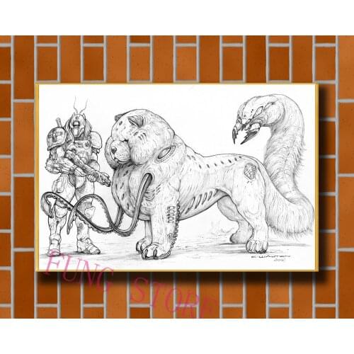 K038 Science Fiction Mech Warrior Robot Monster Originality Custom Silk Poster Home Deco Wall Art Christmas Gift