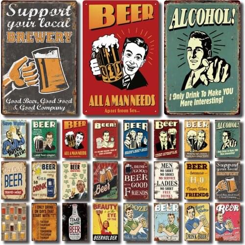 [ Kelly66 ] Drink Good Beer With Friends Alcohol Tin Poster Metal Sign Man Cave Decor Bar Wall Art Painting 20*30 CM Size LAT-19