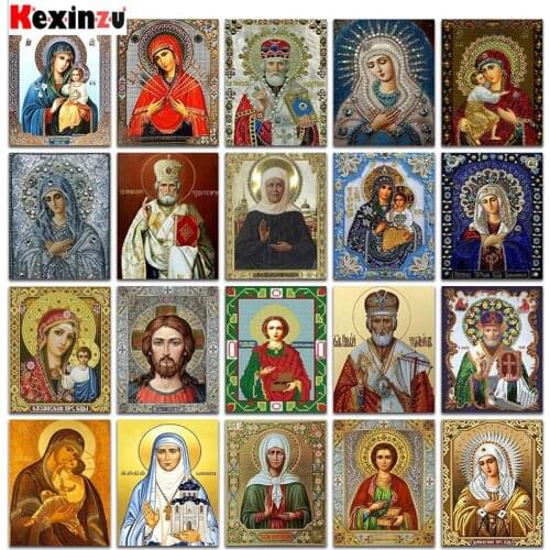 Kexinzu Full Square/Round Drill 5D DIY Diamond Painting "Religious Icon" 3D Embroidery Cross Stitch 5D Home Decor Gift BK