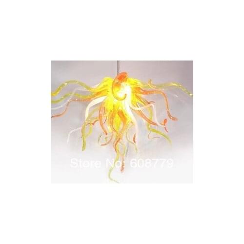 Beautiful Yellow Mini Hand Blown Glass Chandelier Parts Crystal