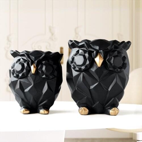 Creative geometric Owl model Decoration nordic handmade Resin Crafts Living Room shelf decor home decoration accessories Gift