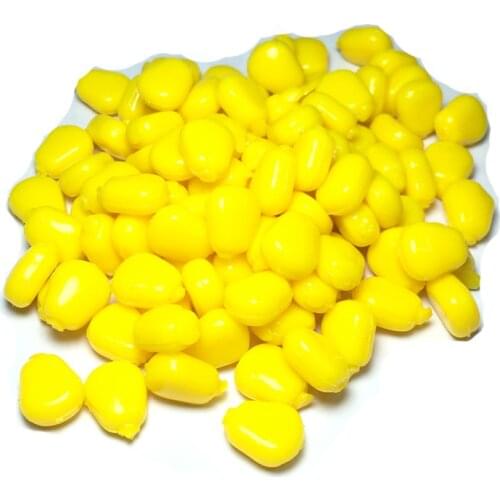 KMRESA 50pcs / lot Soft corn Carp fishing lures with silicone Artificial popup floating baits corn false carp feeder fishing