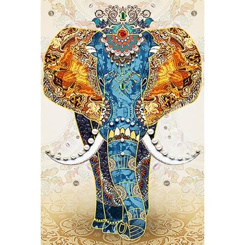 Full Round/Square Diy 5D Diamond Painting Kits Noble Elephant Cartoon Picture Mosaic Animal Diamond Embroidery Craft Home Decor