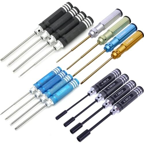 RC Tools Hex Screw Driver Set Alloy/Titanium Plating Hardened Screwdriver Repair DIY For Helicopter Quadcopter Aircraft Car Boat