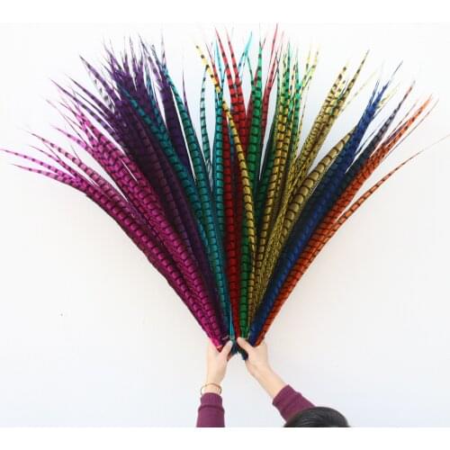 100pcs/lot Natural Pheasant Tail Feathers 100-110CM/long Party Stage Performance DIY Decorations Lady Amherst Pheasant Feathers
