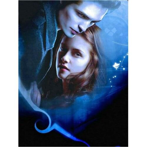 New hot 5d diy diamond painting twilight edward bella portrait sticker diamond mosaic vampire full square movie icon rhinestone