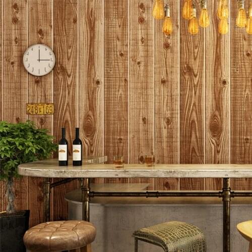 Wood grain wallpaper imitation wood board retro nostalgic wood texture log color Chinese classical Chinese style 3D