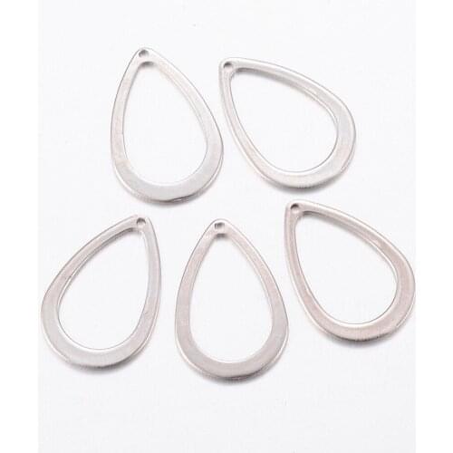 PandaHall 50pcs 17x11x0.8mm 304 Stainless Steel Metal Jewelry Necklace DIY Dangle Pendants, Drop Making Bijoux Hot Sale Material