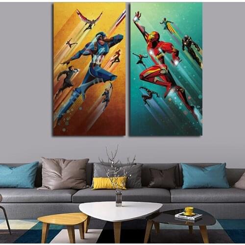 Marvel Retro Posters and Prints Iron Man Captain America Wall Decoration Canvas Painting Cuadros Bedroom Living Room Home Decor