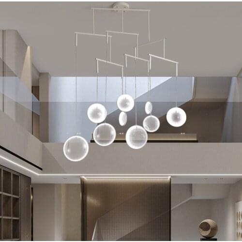 Nordic creative net red chandelier post-modern dining room bedroom bedside glass concave-convex mirror decorative chandelier