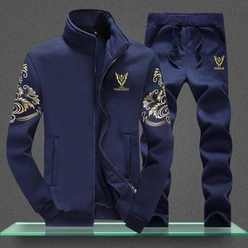 Sports Suit Mens Spring and Autumn 2020 New Hooded Sweater Casual Trend Jacket Plus Velvet