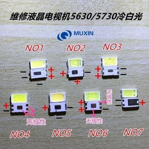 Samsung Seoul lextar uni 5630 5730 3V 0.5W 1W LED TV backlight SMD LED Cold white 50pcs - 100