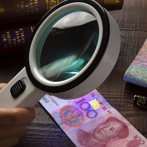 Magnifying Glass with Light, 30X Handheld Large Magnifying Glass 12 LED Illuminated Lighted Magnifier for Macular Degeneration