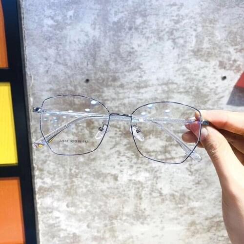 Veshion Glasses Frame Metal Retro Glasses Frame Myopia Female Plain Flat Male Prescription Points Myopia Optical Glasses