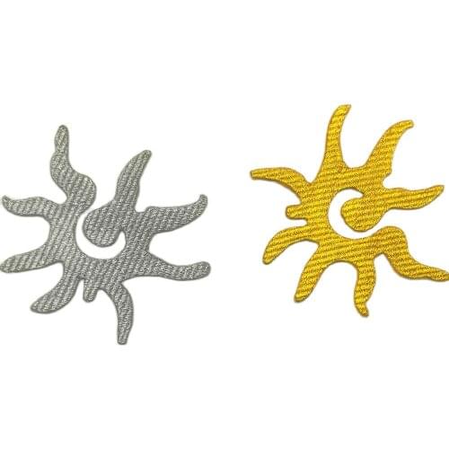 YACKALASI 5 Pcs/Lot Gold Embroidered Appliqued Lace Starfish Cosplay Costume Patches Gold And Silver Trims 7cm*7.5cm