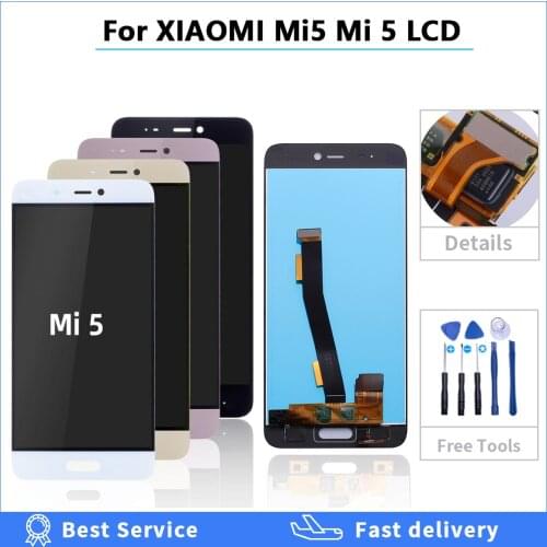 Display For XIAOMI Mi5 Mi 5 LCD Touch Screen Digitizer Replacement Full Assembly 5.15'' 100% Tested for mi 5 screen with tools