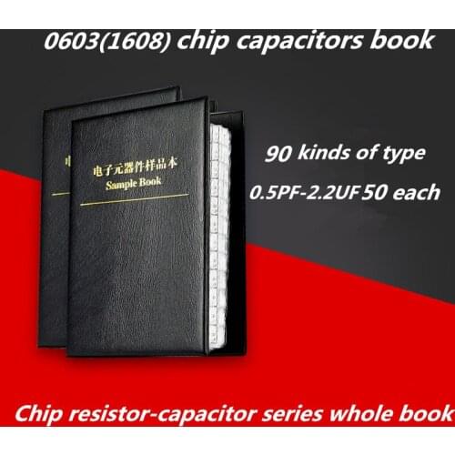 0603(1608) SMD Capacitor Book E-Book 90 Capacitance Value 0.5PF-2.2UF Sample Book A total of 4500 pieces each 50 pieces