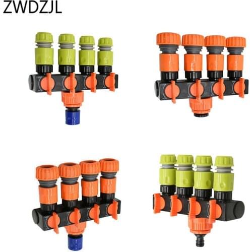 1/2 3/4 Garden hose splitters Garden Tap 20mm 16mm hose 4 way Tap water pipe water Quick connector 1set